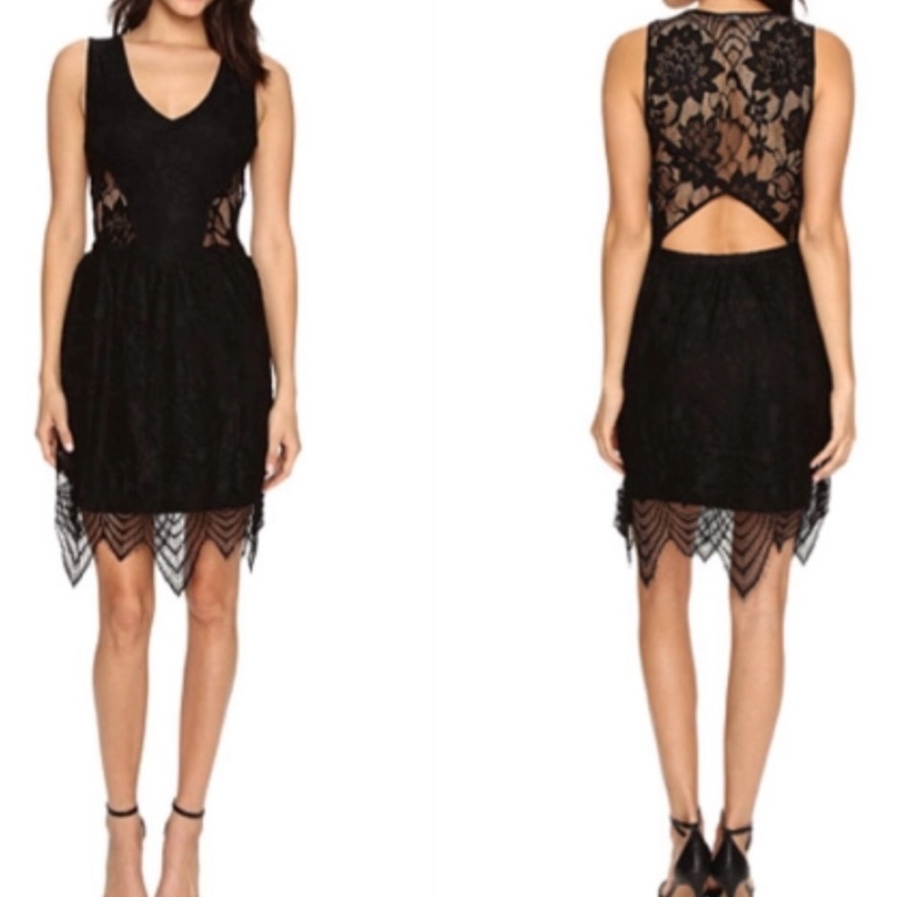 Tart Black Lace Overlay Dress